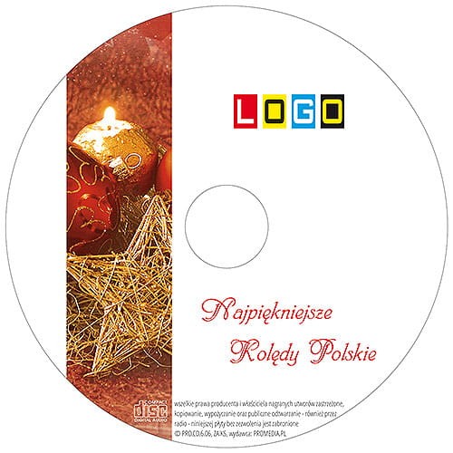 Płyty z kolędami w kopercie foliowej - BK-365- nadruk na płycie z LOGO