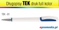 Długopisy TEK z nadrukiem cyfrowym UV FULL KOLOR - kolorystyka TEK 01