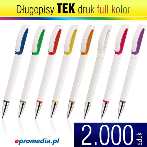 Długopisy TEK z nadrukiem pełnkolorowym - 2000 szt.