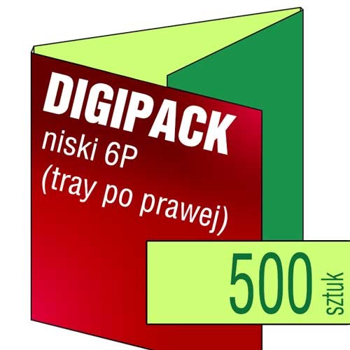 Digipacki 6P - dwułamowe, z tacką po prawej stronie - druk pełnokolorowy CMYK + uszlachetnienie folią błysk lub mat bez dopłaty - 500 szt.