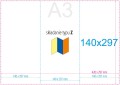 Ulotki składane A3 do 140x297 (składane na trzy części) - składanie Z