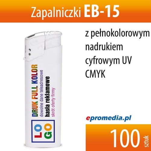 zapalniczki EB 15 z nadrukiem pełnokolorowym CMYK