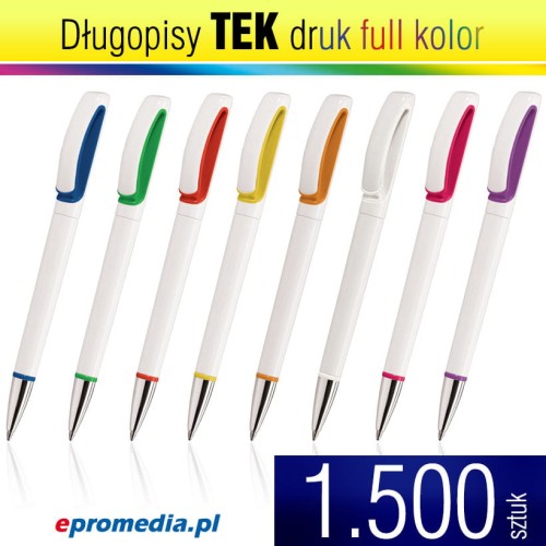 Długopisy TEK z nadrukiem pełnkolorowym - 1500 szt.