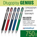 Długopisy metalowe GENIUS z grawerem - komplet 750 szt.
