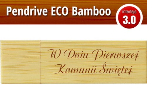 Pendrive okolicznościowy drewniany - Pierwsza Komunia Święta - PK 6005 EKO BAMBOO