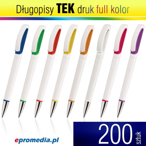 Długopisy TEK z nadrukiem pełnkolorowym - 200 szt.