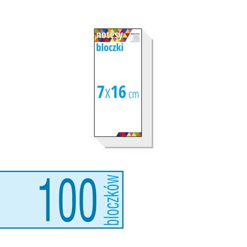 notesy reklamowe, bloczki reklamowe 7x16 cm - ilość kartek w bloczku: do wyboru 25 / 50 / 100 kartek + plecki kartonowe
