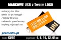 Pendrive CUBE 16 GB z grawerem - kolor pomarańczowy