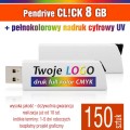 Pendrive CLICK 8 GB z nadrukiem full kolor - komplet 150 szt.
