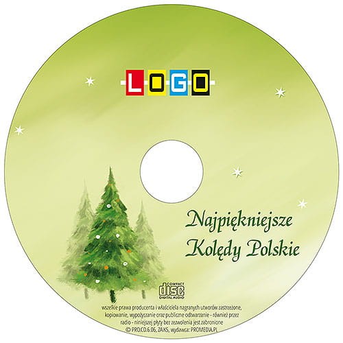 Płyty z kolędami w kopercie foliowej - BK-003 - nadruk na płycie z LOGO