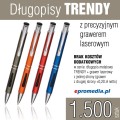 Długopisy metalowe TRENDY z grawerem - komplet 1.500 szt.