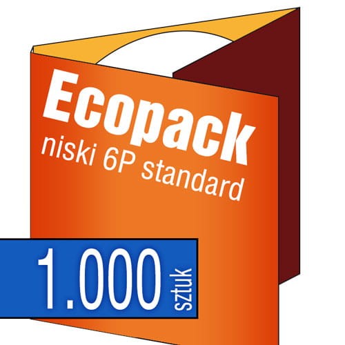 Ecopacki niskie 6P - dwułamowe, 1 płyta - druk cyfrowy pełnokolorowy - 1000 szt.