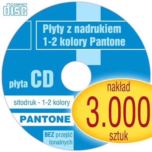 Płyty CD z nadrukiem sitodrukowym - biały + 1-2 kolory Pantone - 3.000 szt.