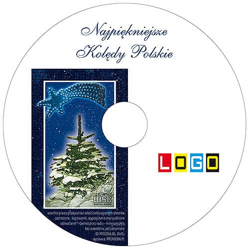 Płyty z kolędami w kopercie foliowej - BK-390- nadruk na płycie z LOGO