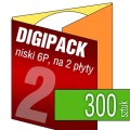 Digipacki niskie 6P - dwułamowe, na 2 płyty - druk pełnokolorowy - 300 szt.