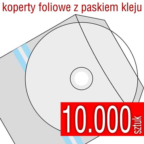 koperta foliowa do płyt CD, DVD, Blu-Ray z paskiem samoprzylepnym (gruba folia)