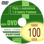 Płyty DVD + sitodruk (1-2 kol. Pantone) - pakiet 100 szt.