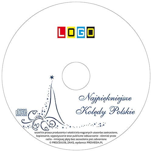 Płyty z kolędami w kopercie foliowej - BK-336 - nadruk na płycie z LOGO
