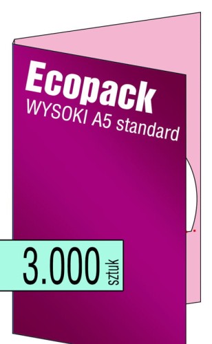 Ecopacki wysoki A5 - standardowe jednołamowe, 1 płyta - druk cyfrowy pełnokolorowy - 3.000 szt.