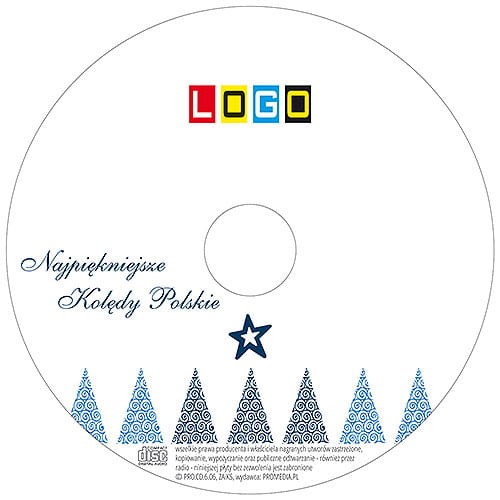 Płyty z kolędami w kopercie foliowej - BK-061 - nadruk na płycie z LOGO
