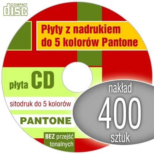 Płyty CD z nadrukiem sitodrukowym - do 5 kolorów Pantone - 400 szt.