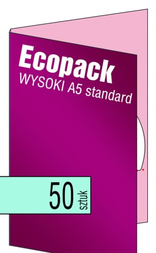 Ecopacki wysoki A5 - standardowe jednołamowe, 1 płyta - druk cyfrowy pełnokolorowy - 50 szt.