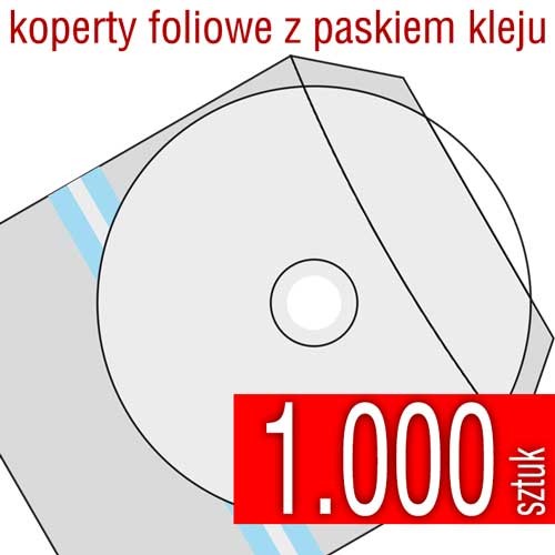 koperta foliowa do płyt CD, DVD, Blu-Ray z paskiem samoprzylepnym (gruba folia)
