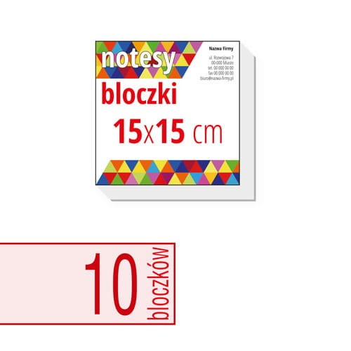 notesy reklamowe, bloczki reklamowe - 15x15 cm - ilość kartek w bloczku: do wyboru 25 / 50 / 100 kartek + plecki kartonowe