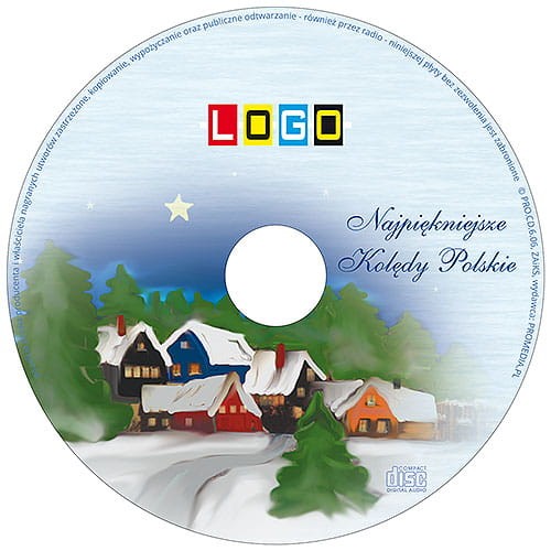 Płyty z kolędami w kopercie foliowej - BK-160 - nadruk na płycie z LOGO