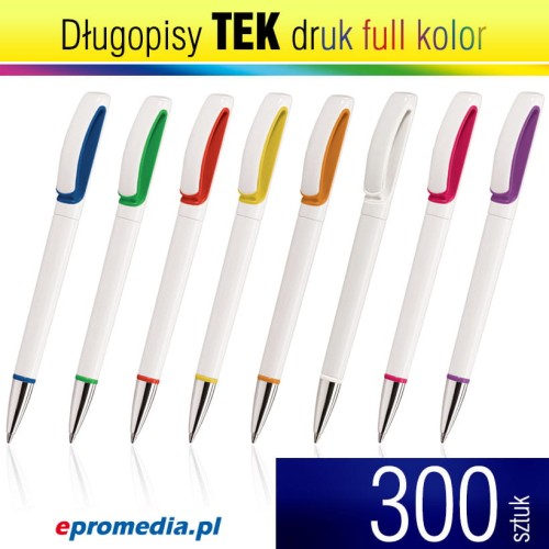 Długopisy TEK z nadrukiem pełnkolorowym - 300 szt.