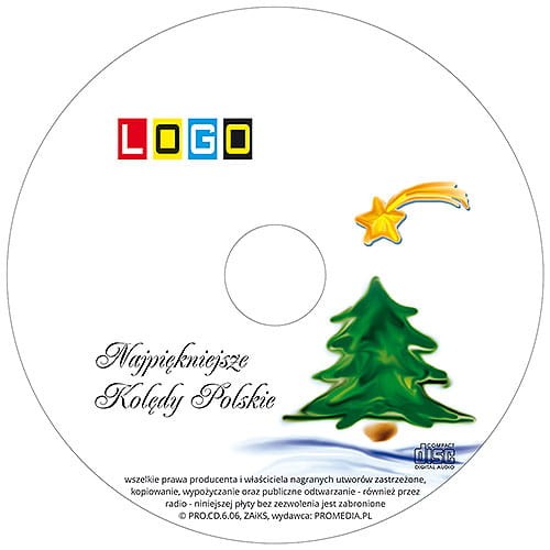 Płyty z kolędami w kopercie foliowej - BK-391- nadruk na płycie z LOGO