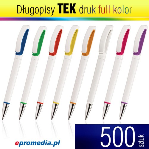 Długopisy TEK z nadrukiem pełnkolorowym - 500 szt.