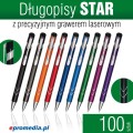 Długopisy metalowe STAR z grawerem laserowym - pakiet 100 szt.