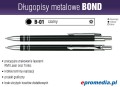 Długopisy metalowe BOND z grawerem - kolor B-01 czarny