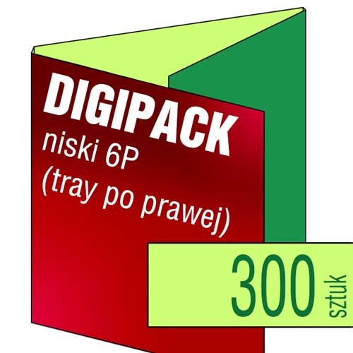Digipacki 6P - dwułamowe, z tacką po prawej stronie - druk pełnokolorowy CMYK + uszlachetnienie folią błysk lub mat bez dopłaty - 300 szt.
