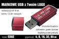 Pendrive EDGE 16 GB z grawerem - kolor czerwony (bordowy)