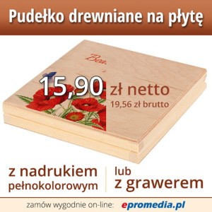 Pudełko drewniane na płytę