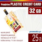 Pendrive PLASTIC CARD 32GB z  nadrukiem - pakiet 25 szt.