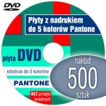 Płyty DVD + sitodruk (3-5 kol. Pantone) - pakiet 500 szt.