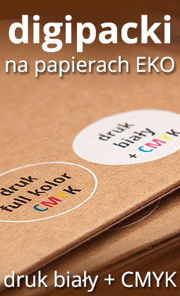 digipacki eko - druk białym + CMYK