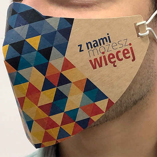maseczki kartonowe kraft z nadrukiem